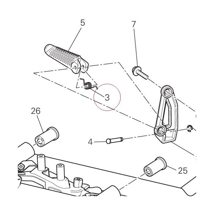 Spring. footrest 79911661B