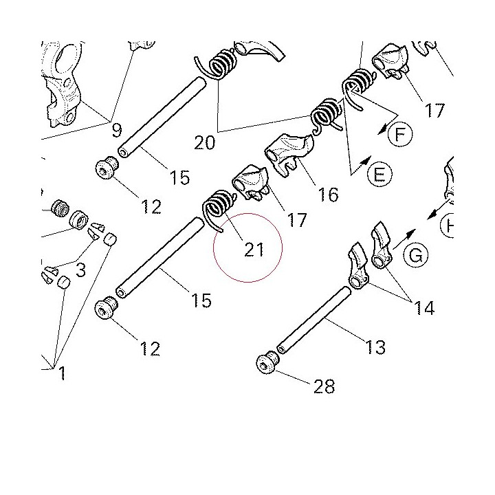 Right valve return spring 79912021A