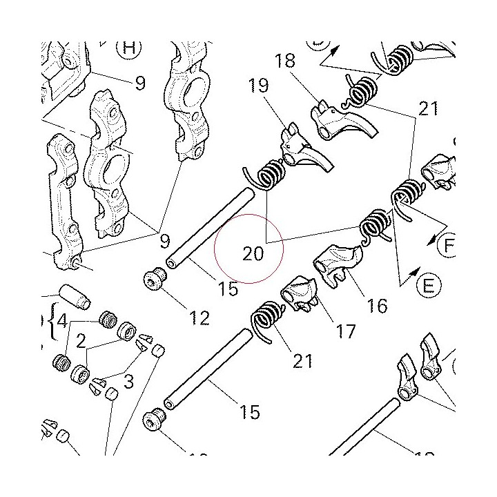 Left valve return spring 79912031A