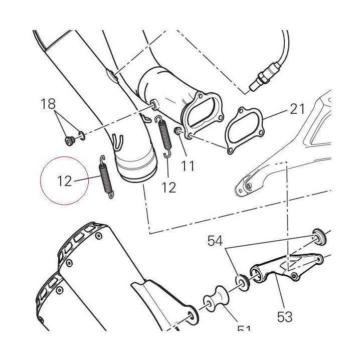 Spring, exhaust pipe 79912632A