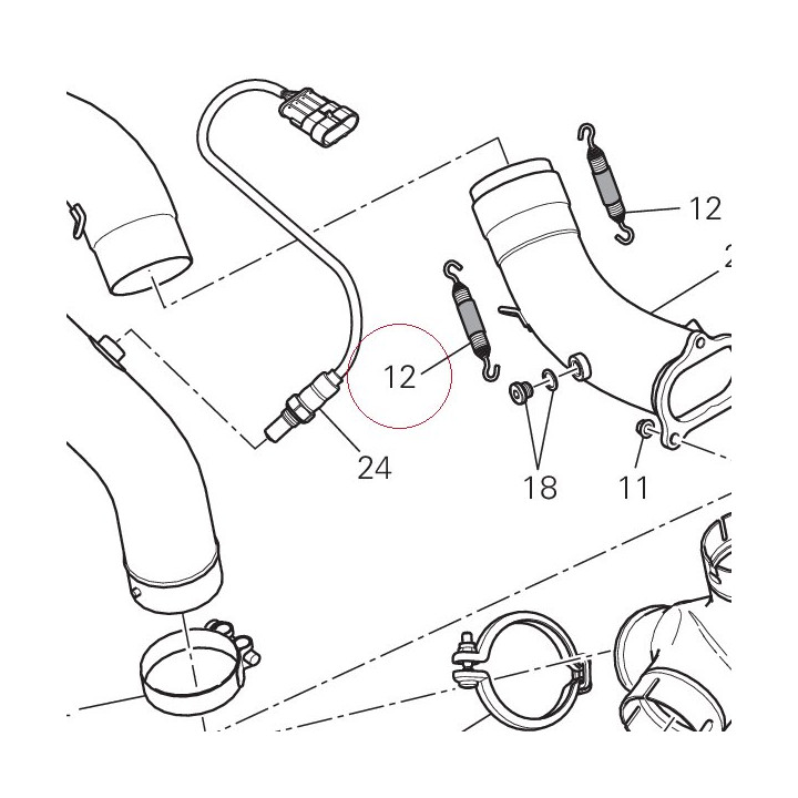 Spring exhaust, long 79922991A