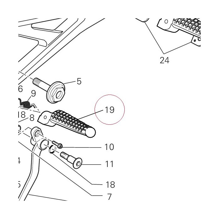 Left footrest 800062563