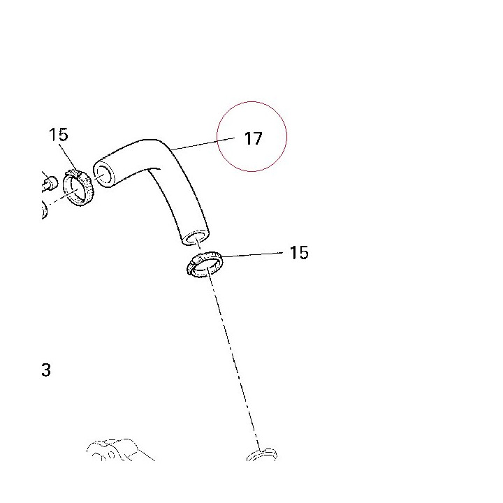 Hose, water inlet vertical 80010071A