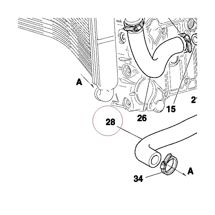 Hose, cooler thermostat 80010711A