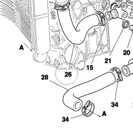 Hose, water 80010721A