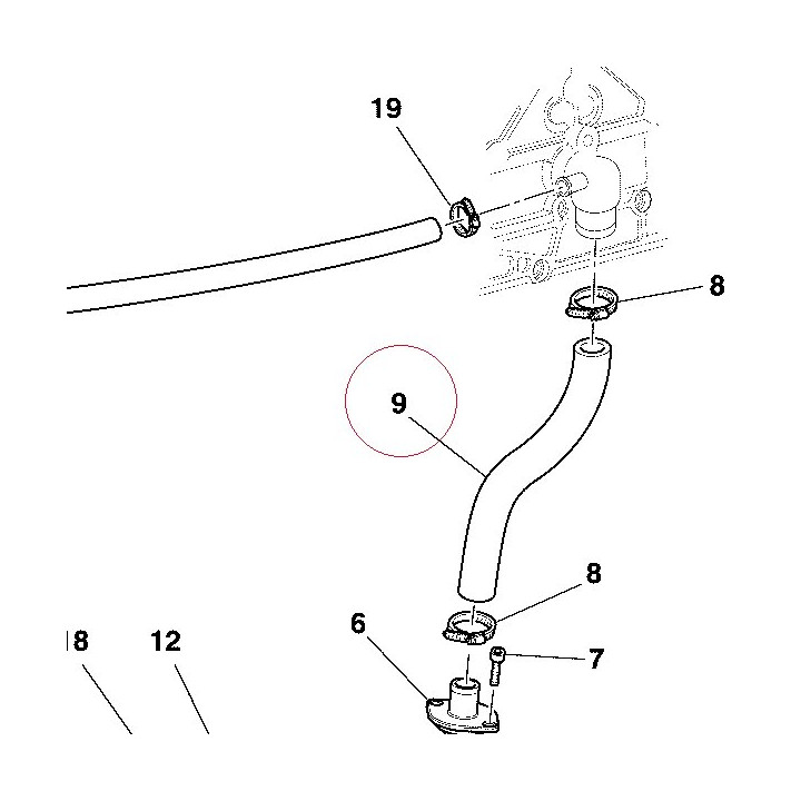 Hose thermostat/head 80010831A