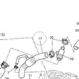 Hose, cooling horizontal head thermostat 80011501A