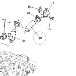 Hose, cooling vertical head, thermostat 80011511A