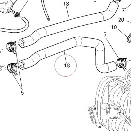 Hose, cooling, radiator, pump 80011531B