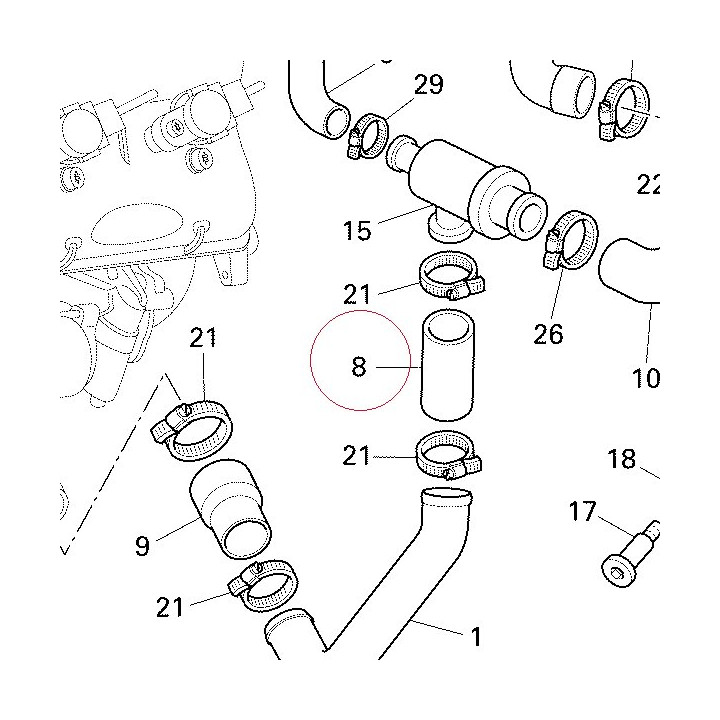 Hose pump thermostat valve 80011621A