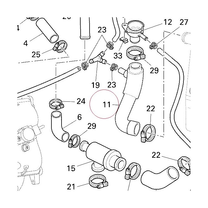 Hose, water 80011671A