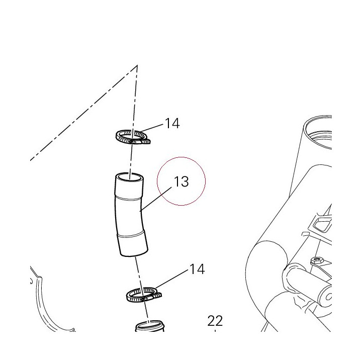 Hose, radiator 80011702A
