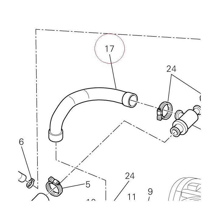 Hose cooling, thermostat horizontal head 80011731A