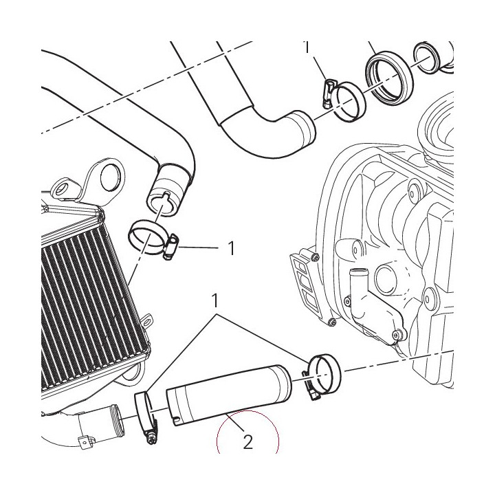 Hose, pump/cooler 80011901A