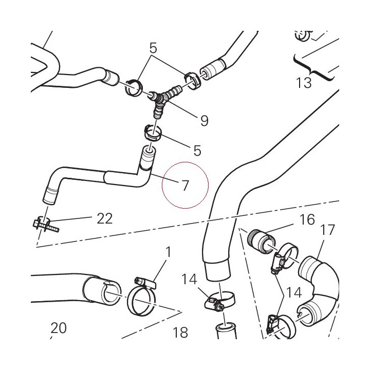 Hose, breather bottom 80011921A