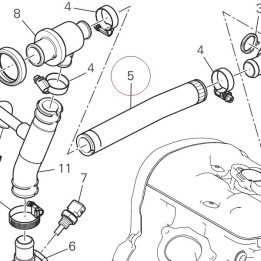 Thermostat pump hose vertical 80012201A