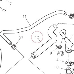 Thermostat pump hose vertical 80017851A