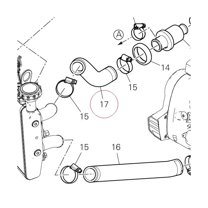 Hose cooler/thermostat 80017861A