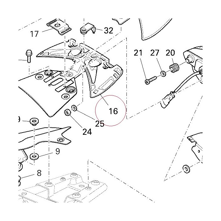 Handle, pillion rider 80610221A