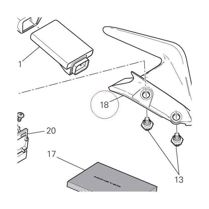 Grip, grab rail, left 80610371B