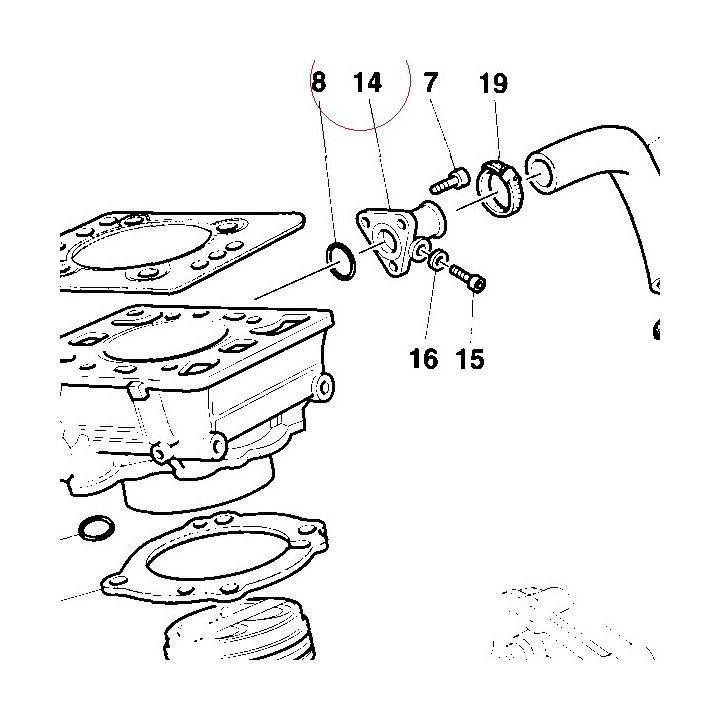 Cylinder water intake connector 81410021AA