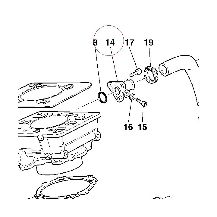 Cylinder water intake connector 81410021AB