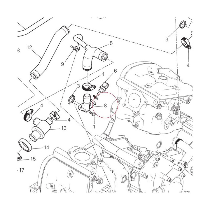 Joint, water hose horizontal 81412361C