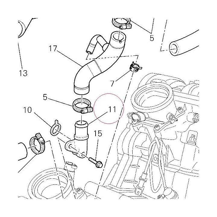 Joint, water hose horizontal 81413181A