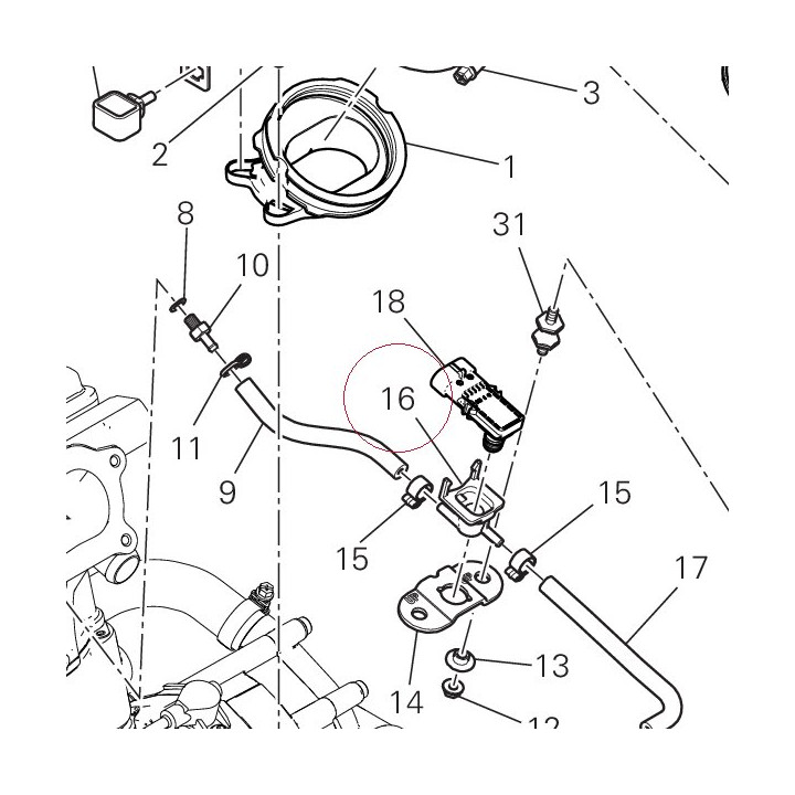 Bracket sensor pressure 81417291A