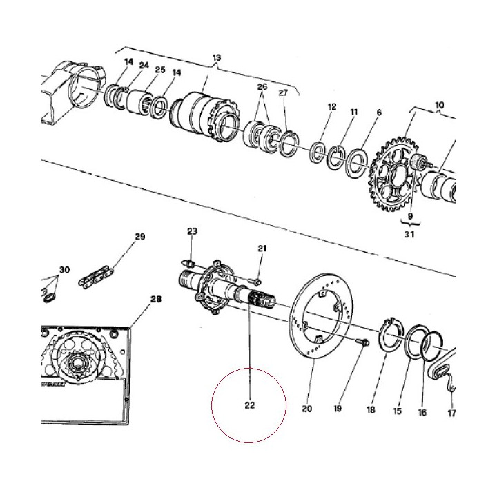 Rear wheel spindle 81910153C