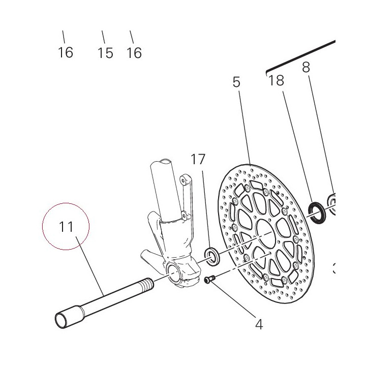 Front wheel spindle 81910601A