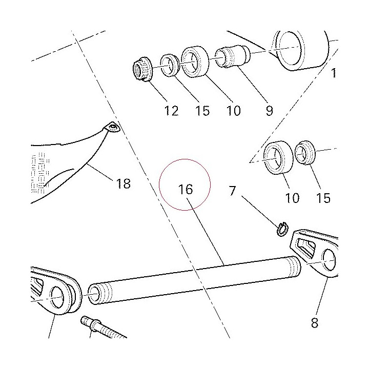 Rear wheel spindle 81910621A