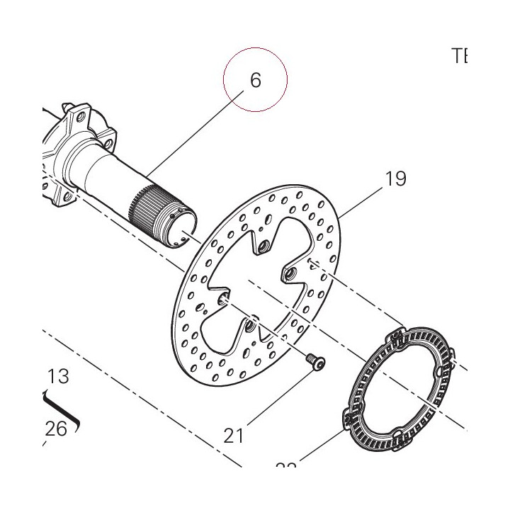 Rear wheel spindle 819Z0021B