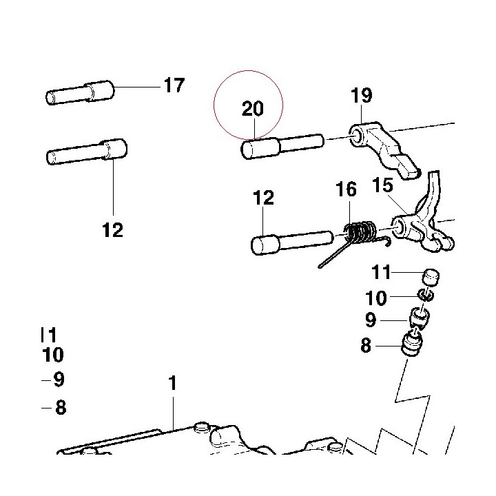 Intake opening rocker arm pin 82110021A
