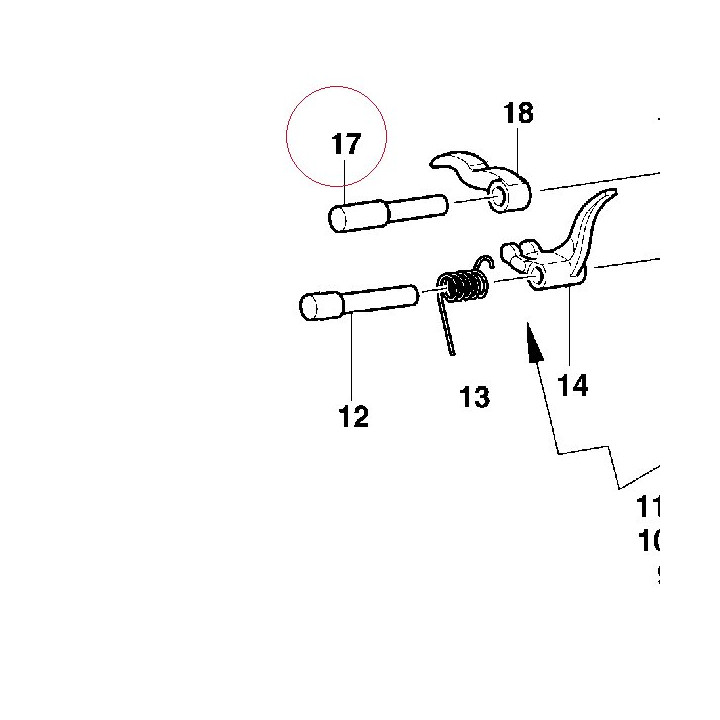 Exhaust opening rocker arm pin 82110031A