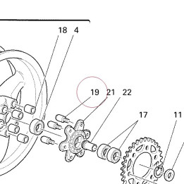 Bolt stud, absorber hub shock 82110391B