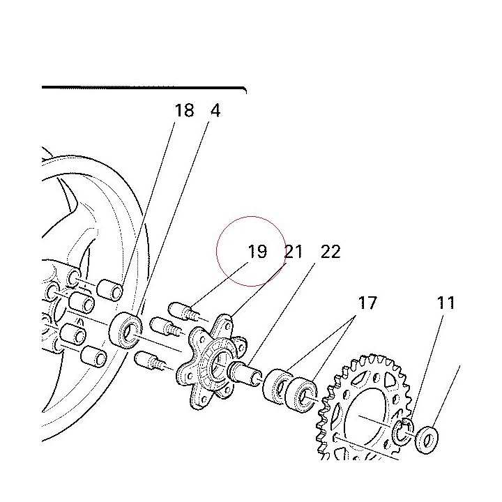 Bolt stud, absorber hub shock 82110391B