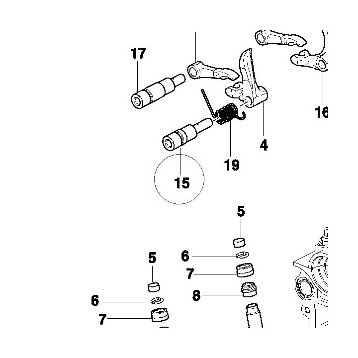 Close rocker arm axle 82110933A