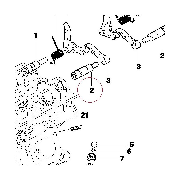 Exhaust opening rocker arm pin 82110982A