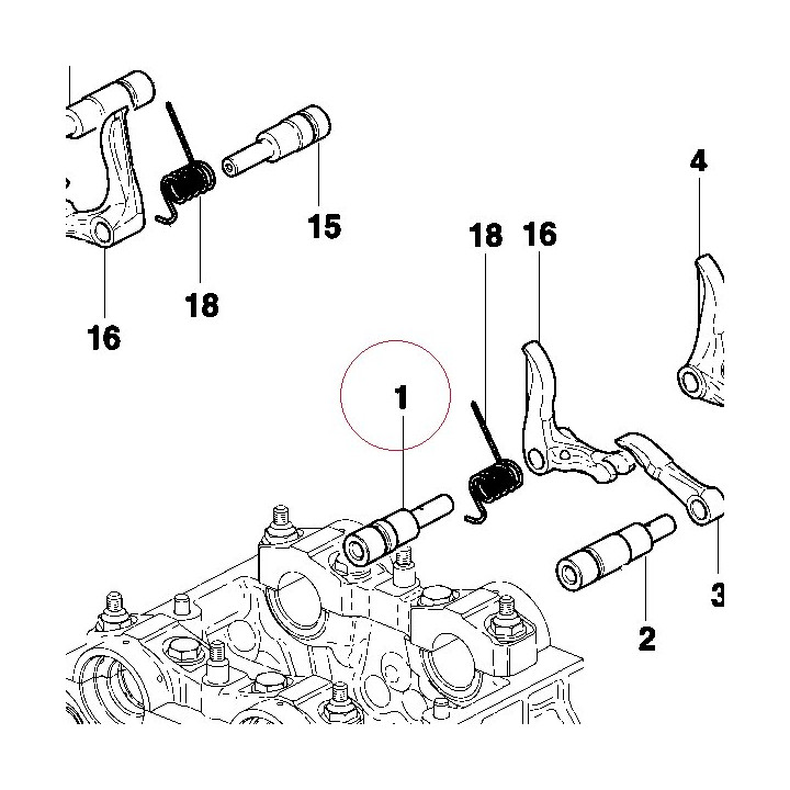 Close rocker arm axle 82110993A