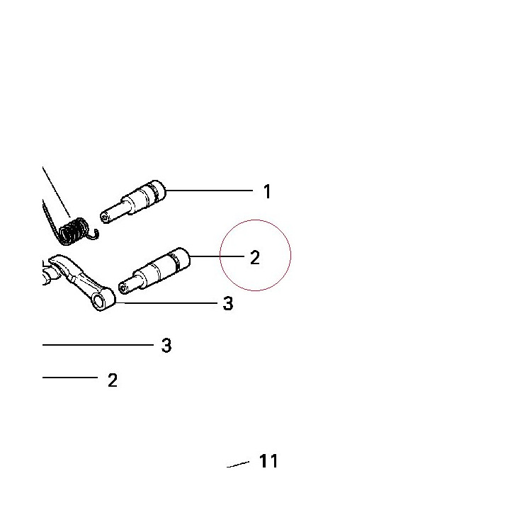 Exhaust opening rocker arm pin 82111541A