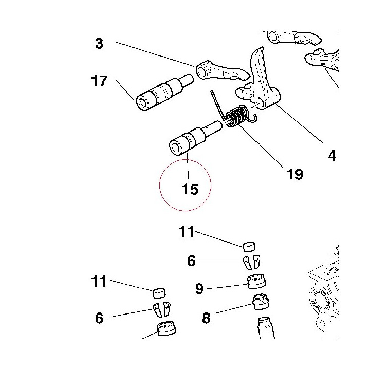 Close rocker arm axle 82111801A