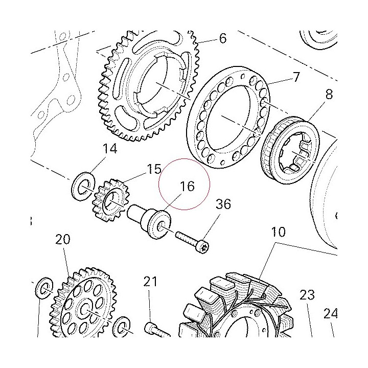 Axle, gear 82111971B