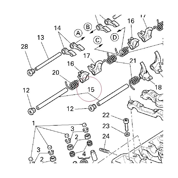 Axle, rocker arm closing 82112011A