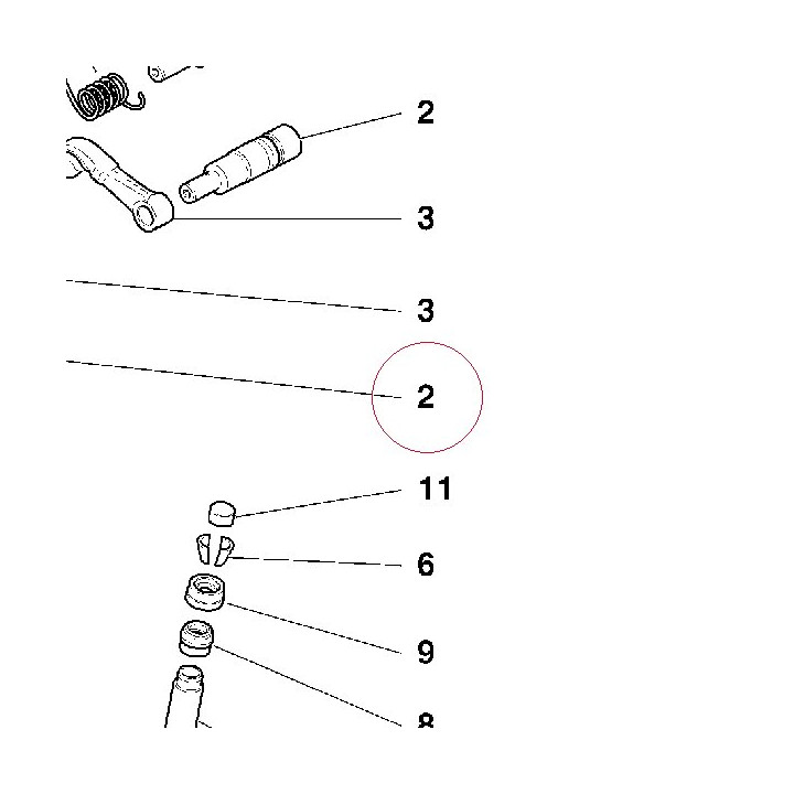Exhaust opening rocker arm pin 82112151A