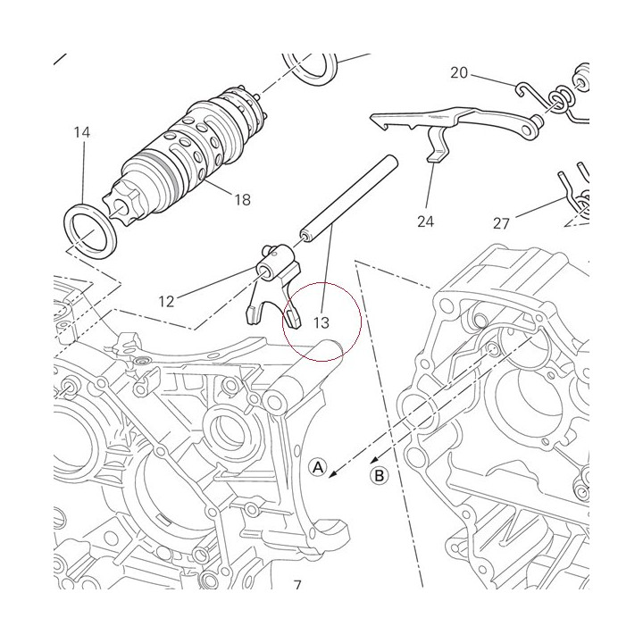 Axle, gear shift fork 82112681A