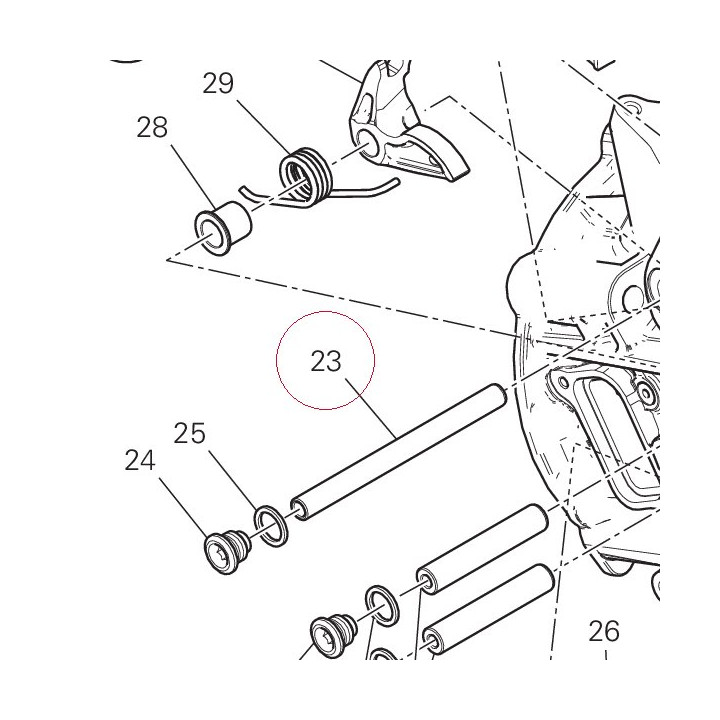 Opening rocker shaft long 82114041A