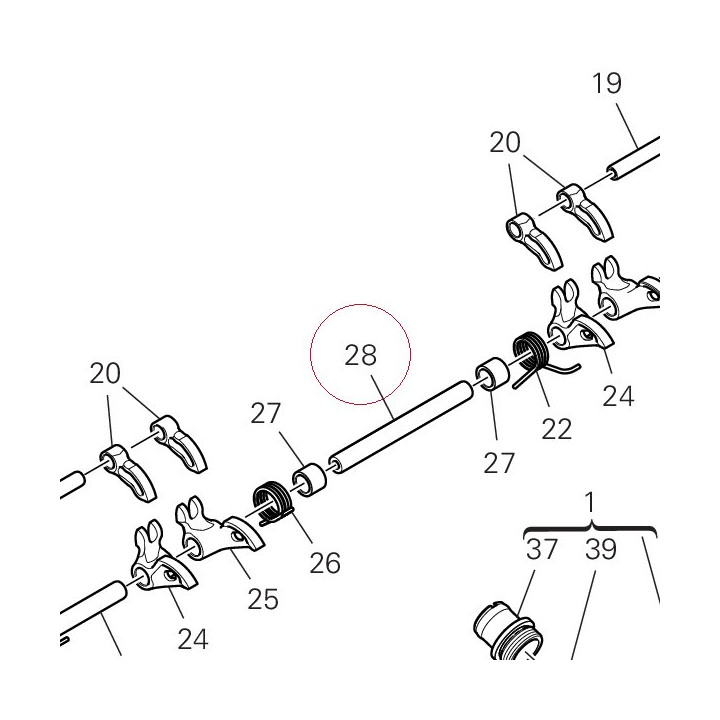 Close rocker arm axle 82115581A