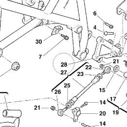 Bracket front left footrest 82410151A