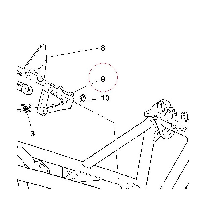 Bracket front right footrest 82410161A